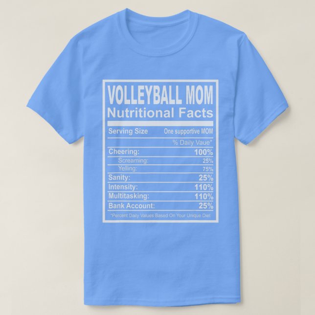 Rölleyball Mamma - näringsmässiga fakta T Shirt (Design framsida)