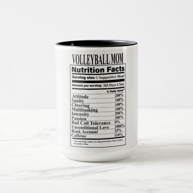 Rölleyball Mamma Nutrition Facts Mugg (Center)