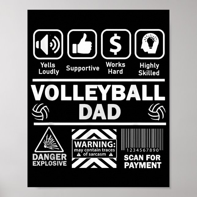 Rolleyballpappa Roliga Innehåll Sport Pappa Poster (Framsidan)