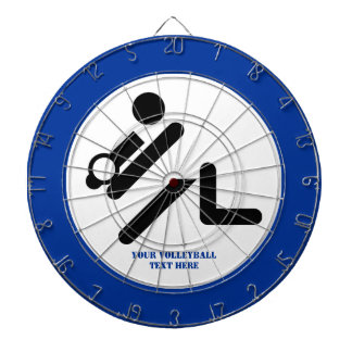 Rölleybollspelare, svart, vit, blå anpassningsbar piltavla