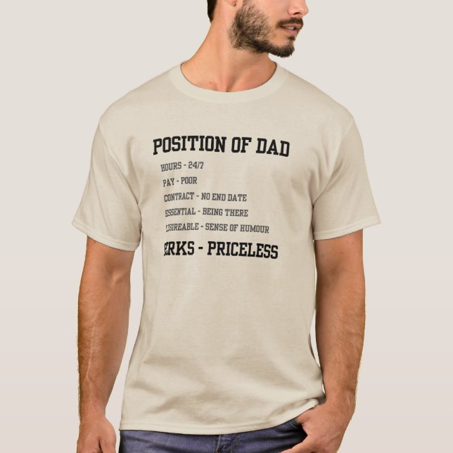 : Rollig Beskrivning av Pappas Jobb  T Shirt (Framsida)