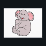 Rollig Elefant Vykort<br><div class="desc">Denna design är den perfekta gåvan för en födelsedag,  jul och andra firanden. Den är lämplig för kvinnor,  män och barn.</div>