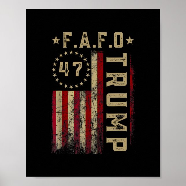 Rollig Fafo Trump Tröja President 47 Trump Fafo Am Poster (Framsidan)
