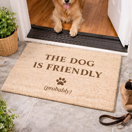 Rollig Hund Dörrmatta - Hunden är Vänlig