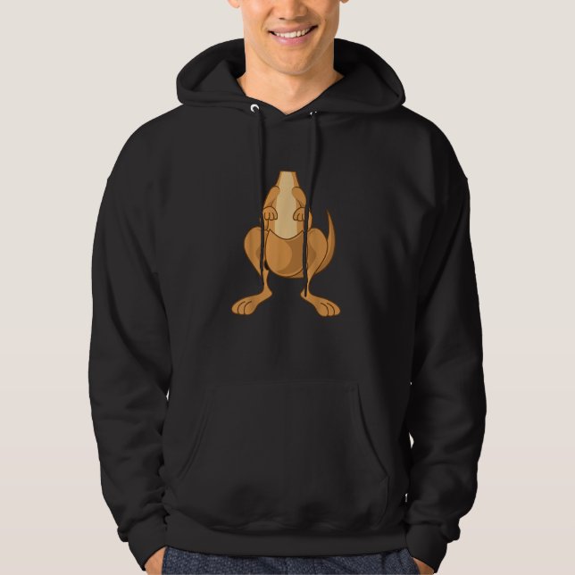 Rollig kängurudräkt Rollig Halloween Enkel DIY Hoodie (Framsida)