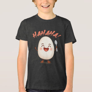 Rollig Tecknad Ägg med Latter Ungdom Tri-Blend T-S T Shirt