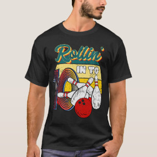 Rollin i 10 Bowling Födelsedagsfest 10th Birthda T Shirt