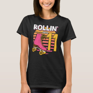 Rollin i 11 Roller Girl 11 Födelsedagsfest Sk T Shirt