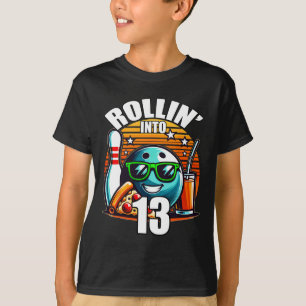 Rollin i 13 Bowling Födelsedagsfest 13th Birthda T Shirt