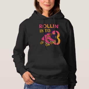 Rollin i 3 roller Girl 3rd Birthday Party Skat T Shirt