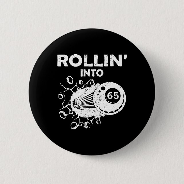 Rollin i 65 miljarder 65e Birthday Flaming Bil Knapp (Framsida)