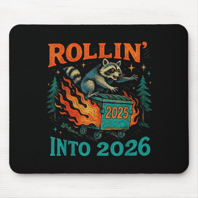 Rollin’ Into 2026 Funny Raccoon Dumpster Fire  Musmatta (Framsidan)