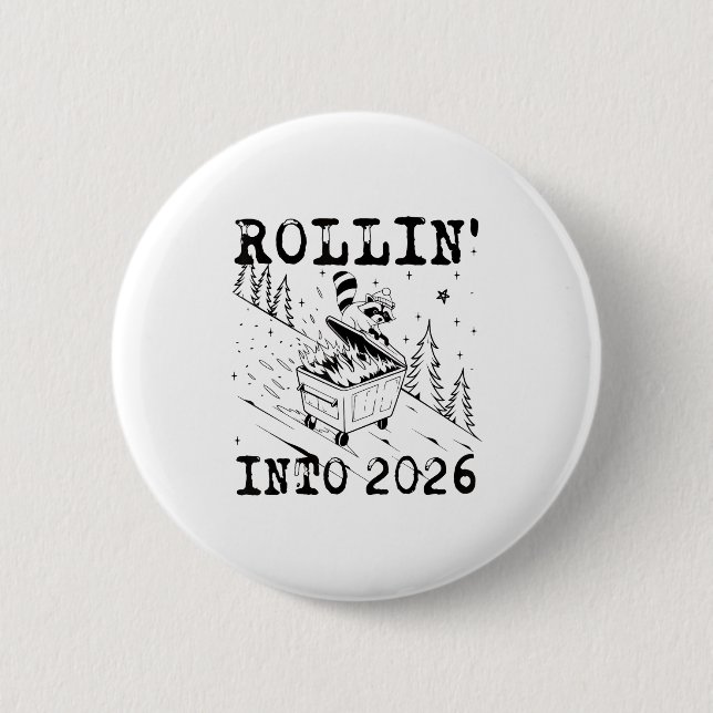 Rollin’ Into 2026 Raccoon Dumpster Fire Funny New  Knapp (Framsida)