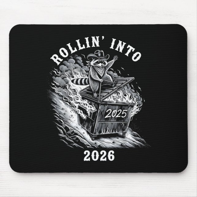 Rollin Into 2026 Raccoon Funny Dumpster Fire 2025  Musmatta (Framsidan)