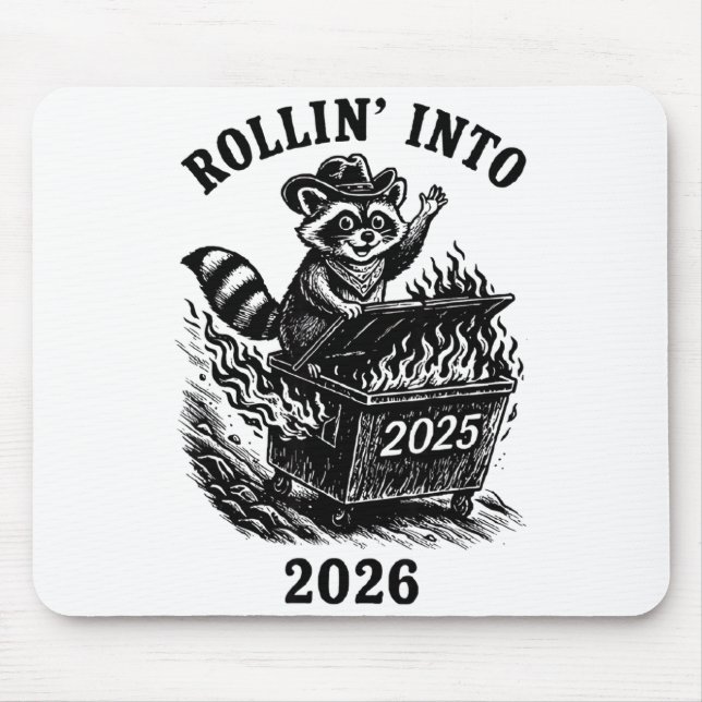 Rollin Into 2026 Raccoon Funny Dumpster Fire 2025  Musmatta (Framsidan)