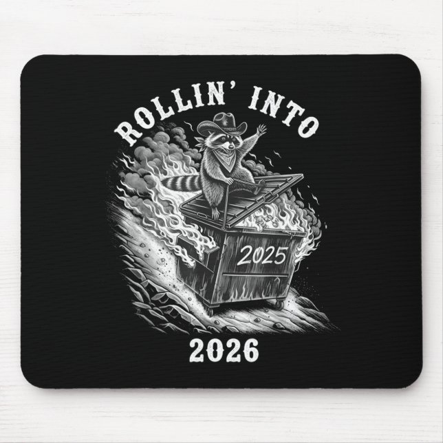 Rollin Into 2026 Raccoon Funny Dumpster Fire 2025  Musmatta (Framsidan)