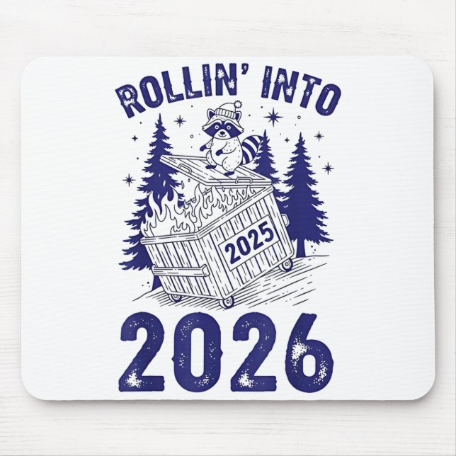 Rollin Into 2026 Raccoon Funny Dumpster Fire 2025  Musmatta (Framsidan)