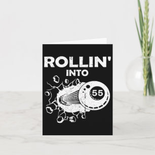 Rollin Into 55 Biljard 55-årsdag Flaming Bil Kort