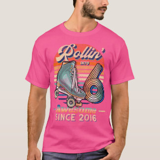 Rollin' Into 6 Awesome 2016 Roller Skating 6Th Bir T Shirt
