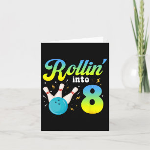 Rollin till 8 Bowling 8:e Bday Party 8 ÅR gammal Kort