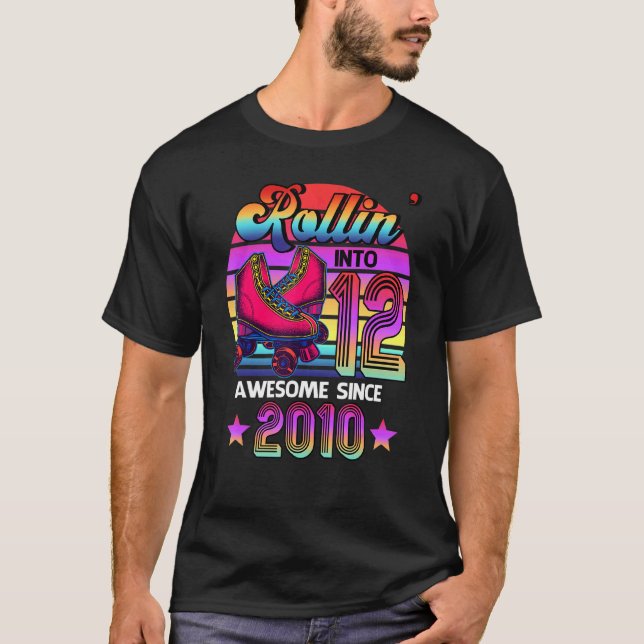Rollin' to 12 Fantastisk 2010 Roller Skating 12:e  T Shirt (Framsida)