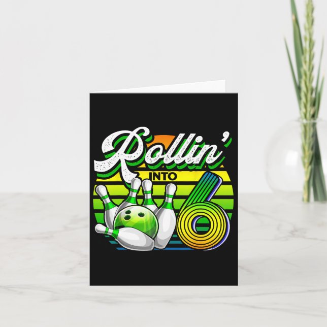 Rollin to 7 Bowling Birthday 7:e Bowlareare Bday P Kort (Framsida)