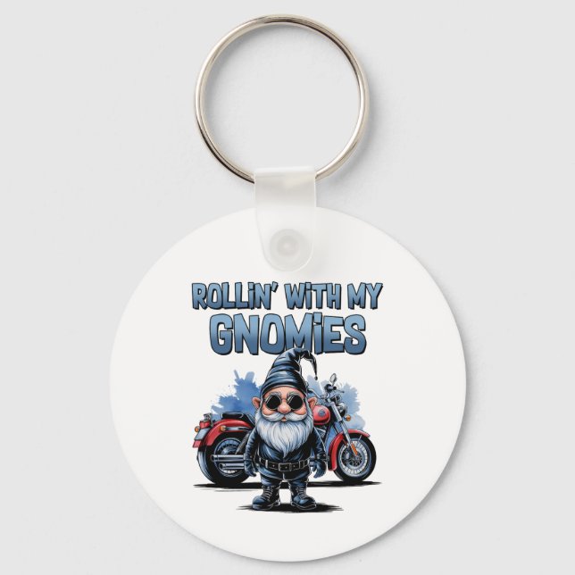 Rollin’ With My Gnomies Motorcycle Key Ring Nyckelring (Baksida)