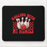 Rollin with my Homies Retro Bowling Funny Bowling Musmatta<br><div class="desc">Rullande med mina hjärtan Retro Bowling Funny Bowling Women Manar</div>