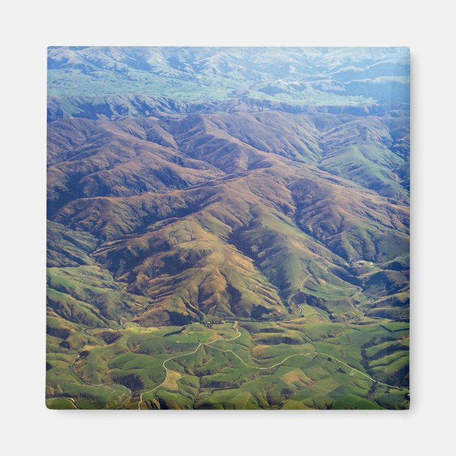 Rolling backe i Southland-regionen Nya Zeeland Magnet (Framsidan)