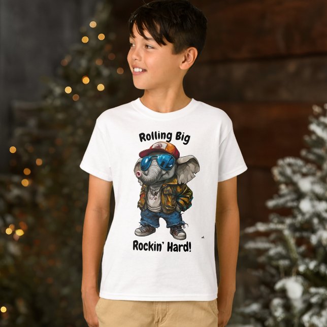 Rolling Big, Rockin’ Hard - Coola Elephant Design T Shirt (Skapare uppladdad)