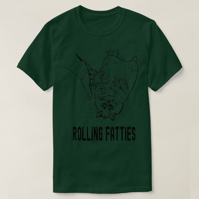 Rolling Fatties Cat T Shirt (Design framsida)