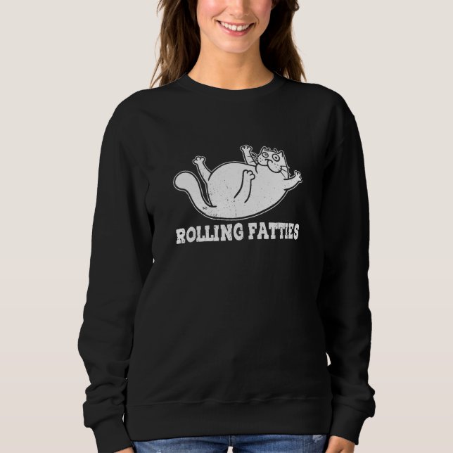 Rolling Fatties Chubby Plump Cat Humorous  Cat T Shirt (Framsida)
