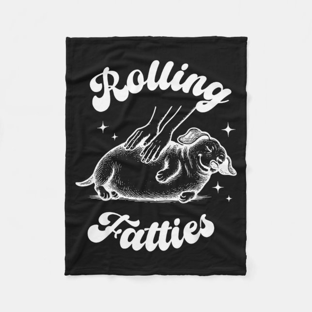Rolling Fatties Dog Dachshund Weed Wiener Dog Love Fleecefilt (Framsidan)
