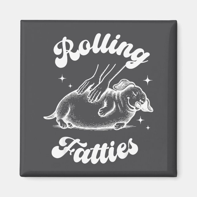 Rolling Fatties Dog Dachshund Weed Wiener Dog Love Magnet (Framsidan)