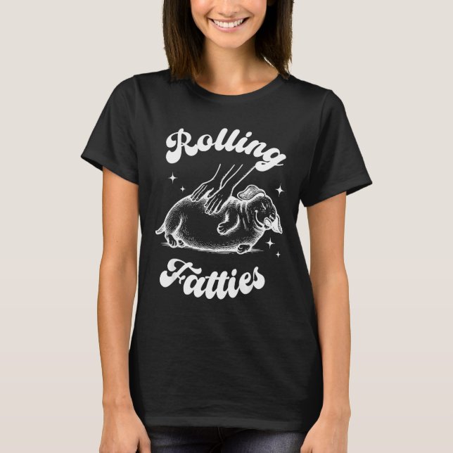 Rolling Fatties Dog Dachshund Weed Wiener Dog Love T Shirt (Framsida)