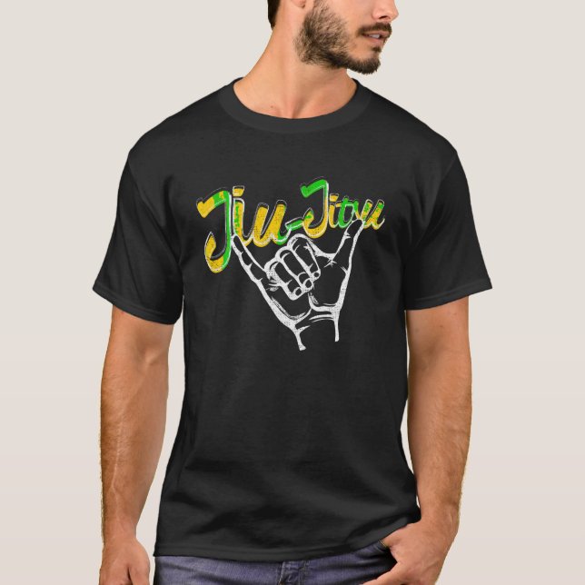 Rolling Händer Jiu Jitsu Shirt for BJJ Gift Gult T (Framsida)