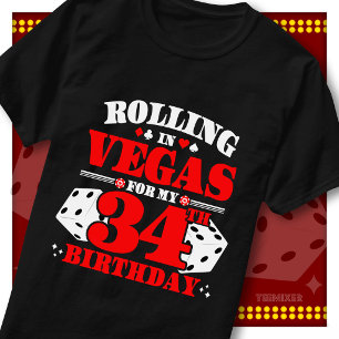 Rolling In Vegas 34-års Casino Tärningsparty T Shirt