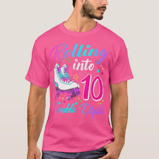 Rolling Into 10 Double Digits Roller Skates 10Th B T Shirt