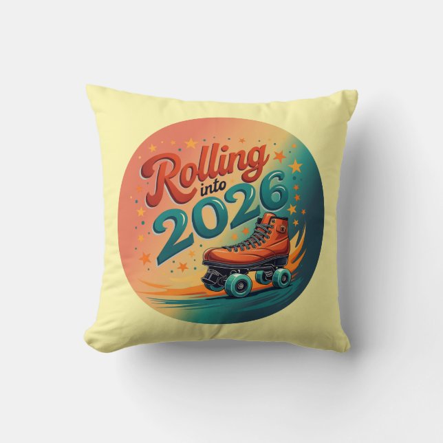 Rolling Into 2026 Retro Decorative Pillow Kudde (Framsida)