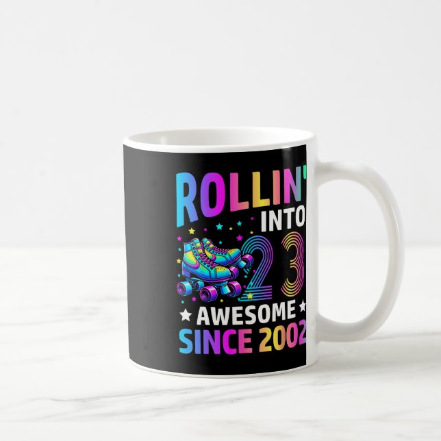 Rolling Into 23 Years Old Skates 23rd Birthday Gif Kaffemugg (Höger)