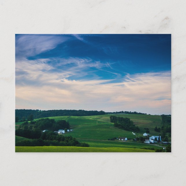 Rolling Land med Farms in Summer, Ohio Vykort (Framsida)