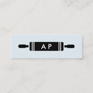 Rolling Pin Monogram med Rand Mini Visitkort