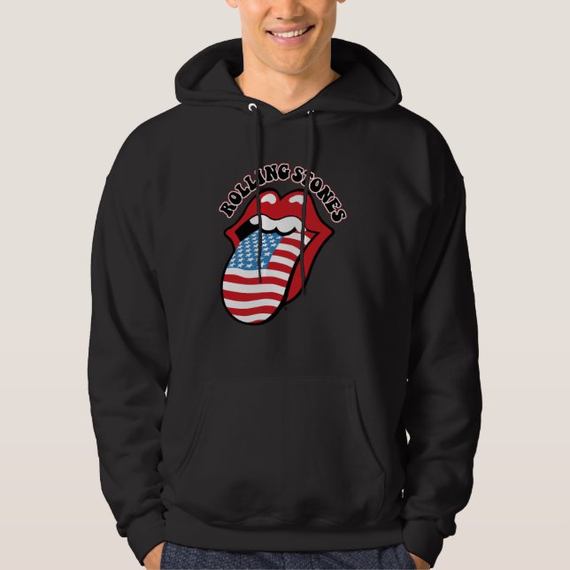 Rolling Stones USA Tunga Hoodie (Framsida)