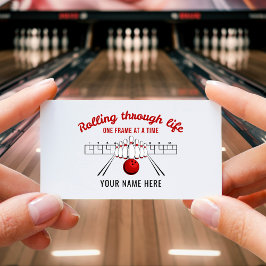Rolling Through Life Bowling Business Card Visitkort