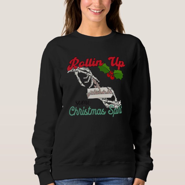 Rolling Up Some Christmas Spirit Tree Cakes Skelet T Shirt (Framsida)