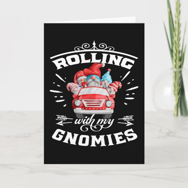 Rolling With My Gnomies Christmas Gnomes Kort (Framsida)