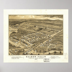 Rollinsford New Hampshire 1877 antika panorama Poster