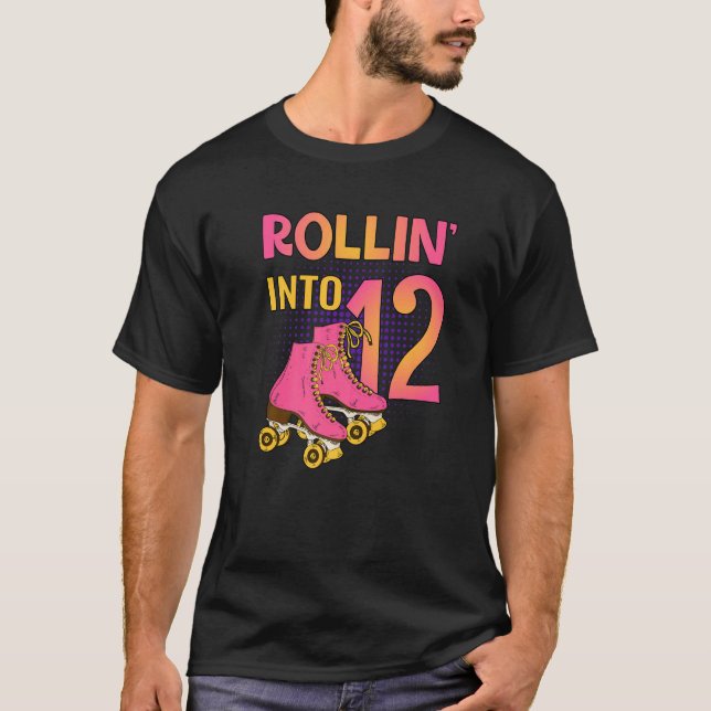 Rollin't 12 Roller Girl 12:e Födelsedagsfest Sk T Shirt (Framsida)