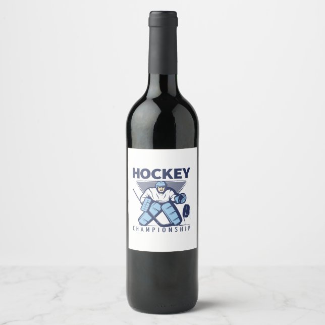 Rolllig hockey vinflaska etikett (Framsida)