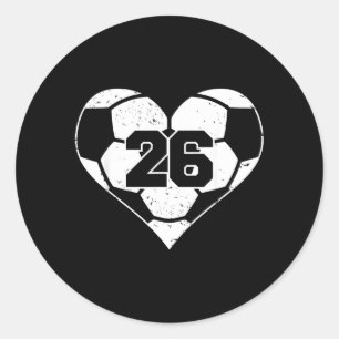 Rolllnummer 26 Tröja Rolll Heart Game Runt Klistermärke